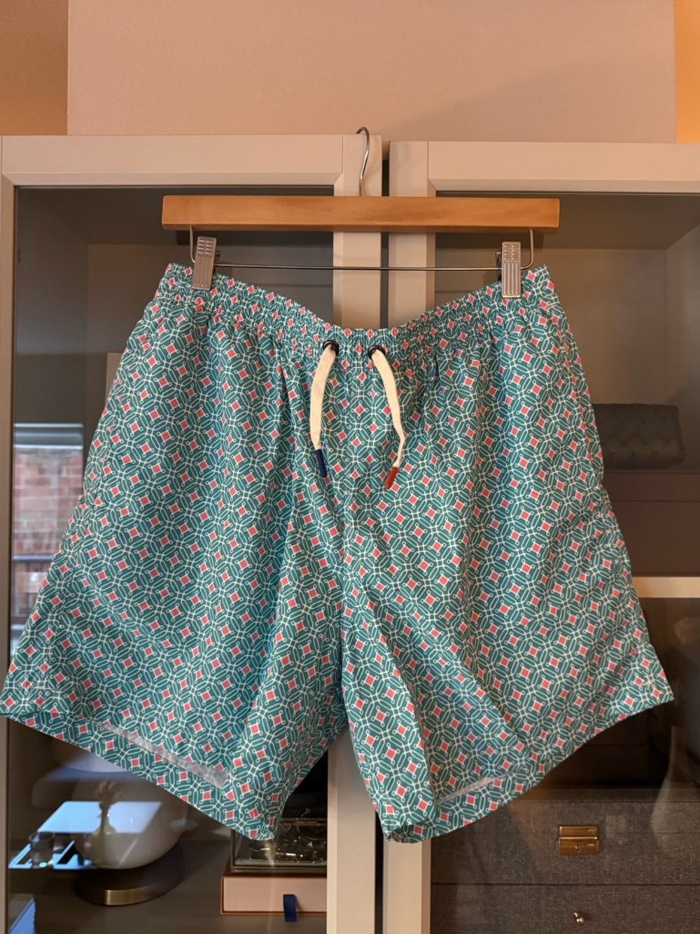 Altea (Milano) Patterned Swim Shorts, Size XL (US) XXL (EU)